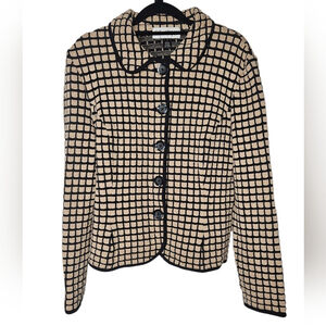 St. John Collection Wool Blend Quiltrd Knit Jacket, Size 16, EUC